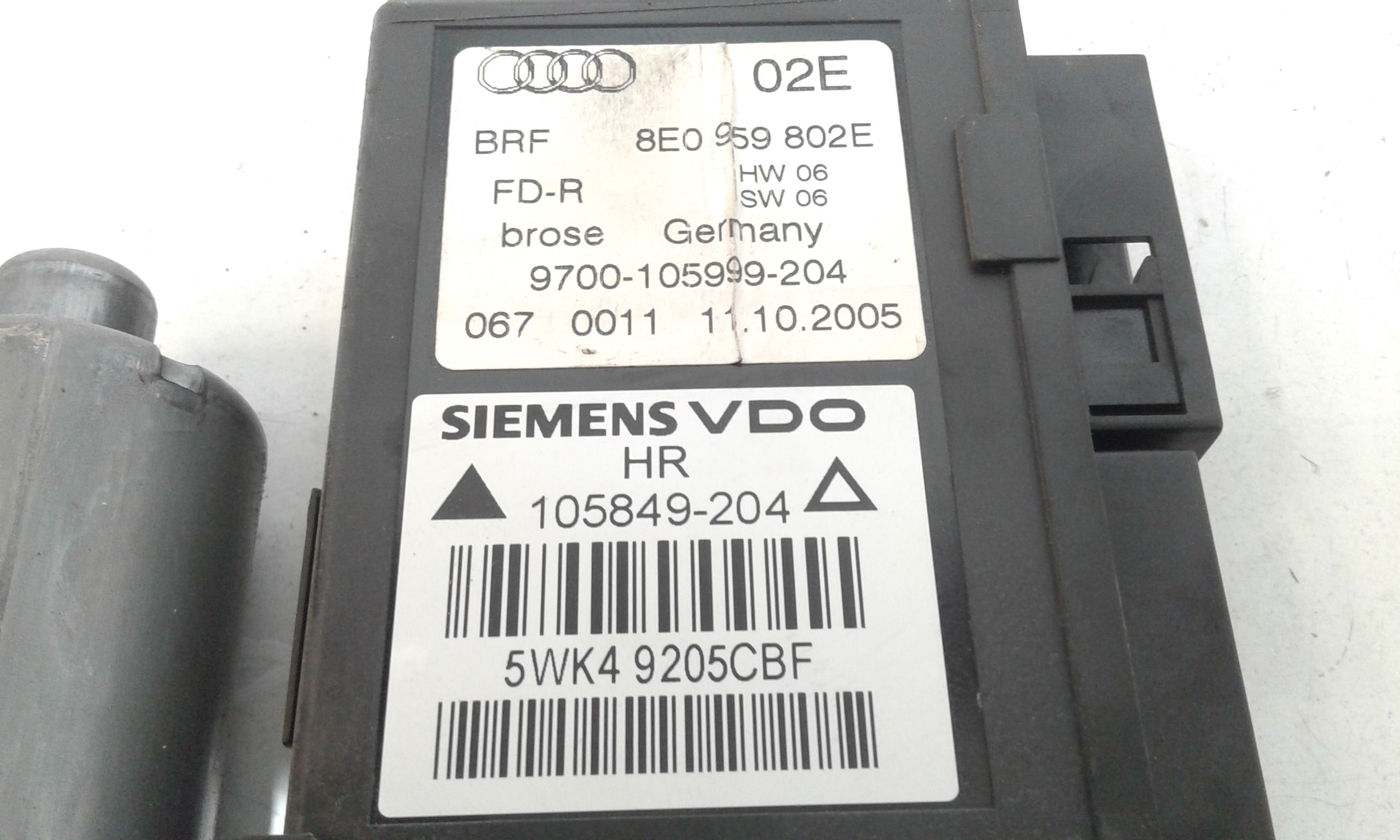 Motorino Alzavetro posteriore destra AUDI A4 Avant 3 Serie