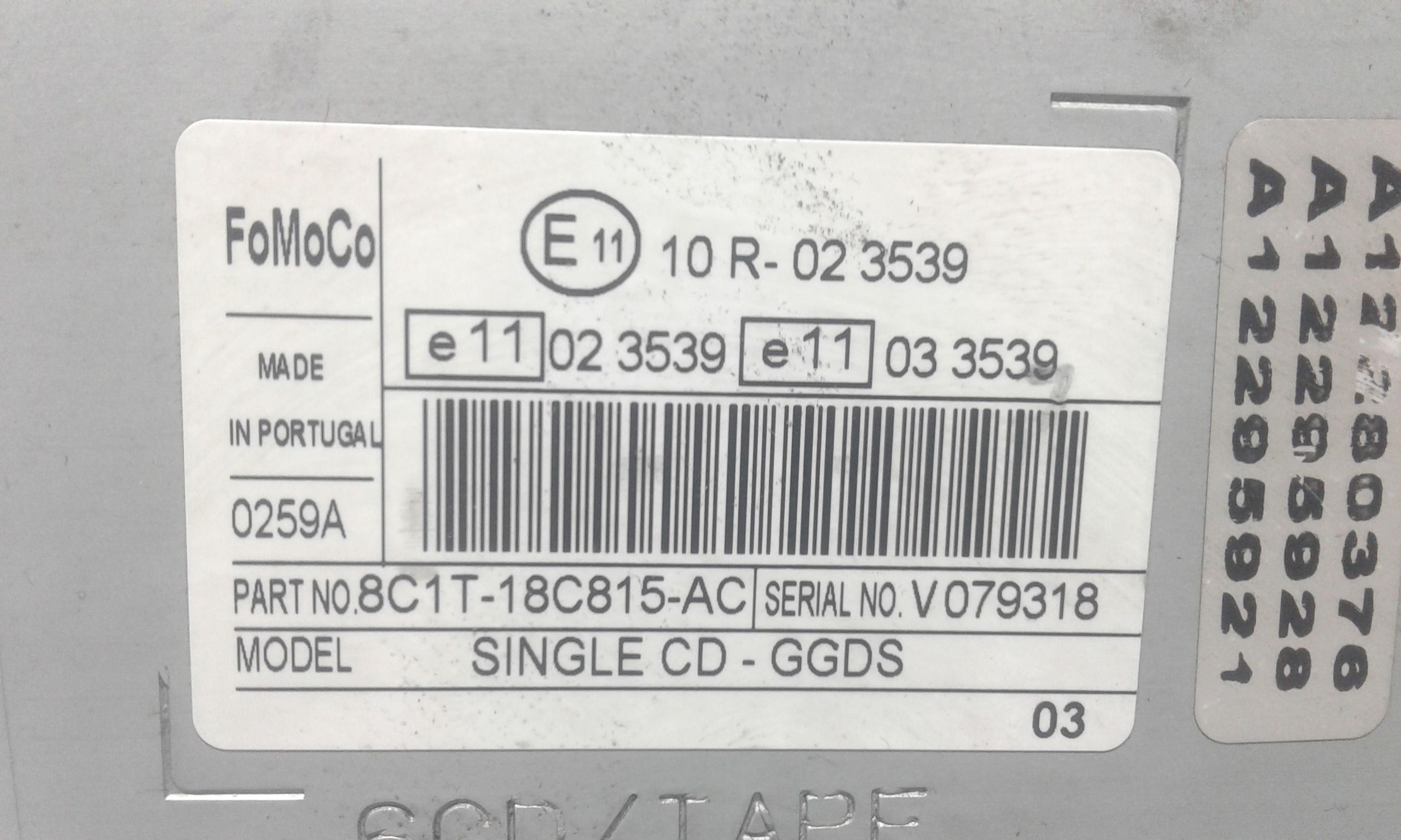 Autoradio FORD Transit 5 Serie