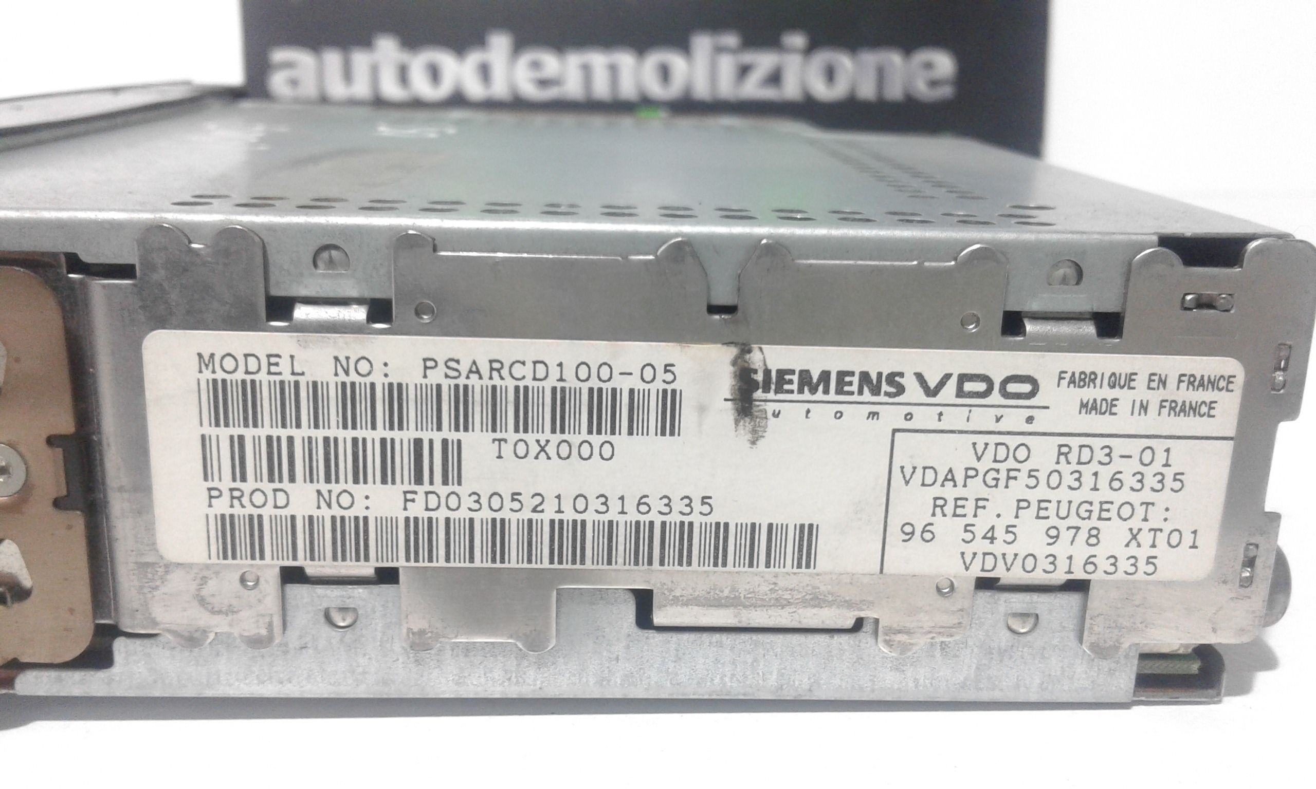 Autoradio PEUGEOT 1007 1 Serie