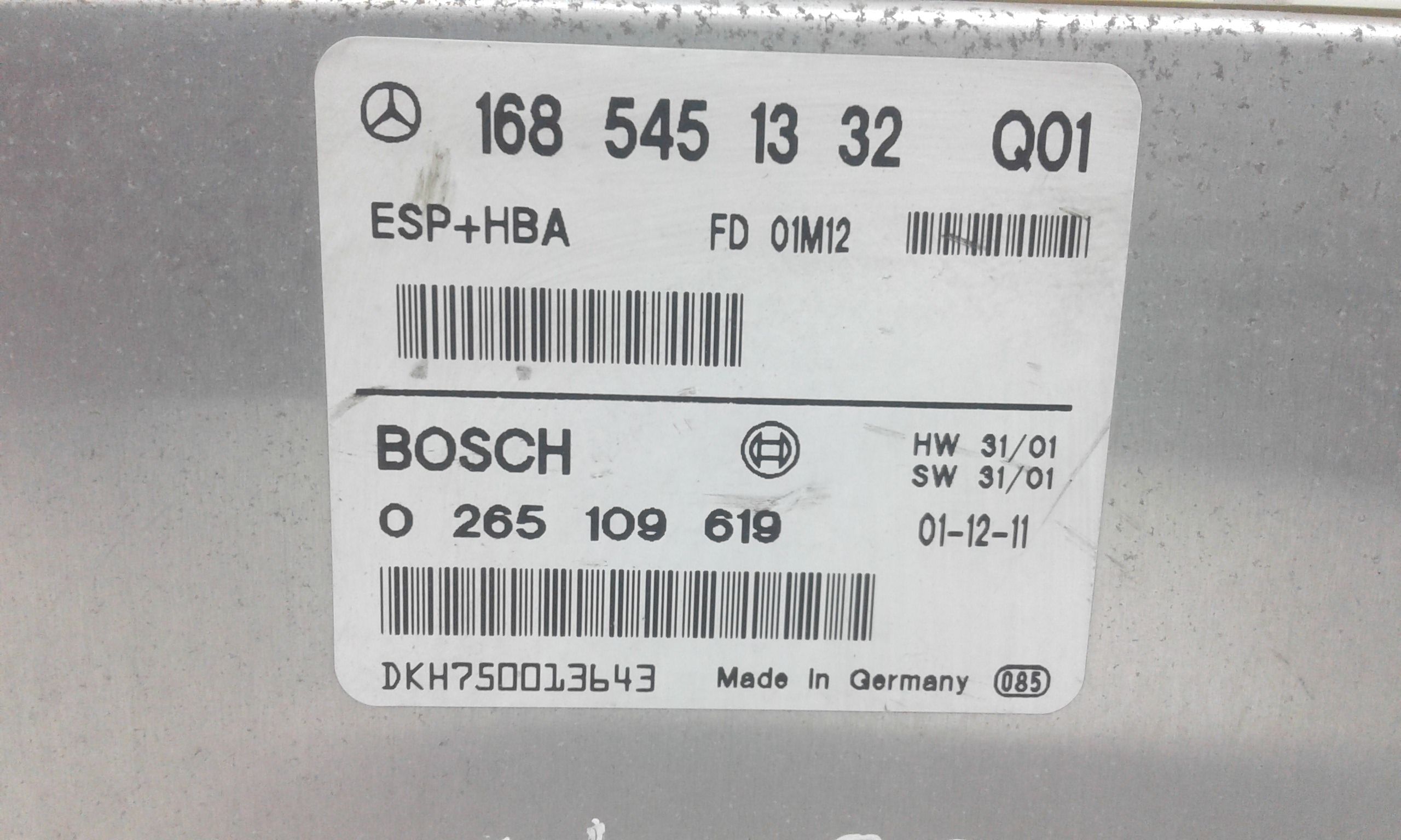 ESP MERCEDES Classe A W168 1 Serie