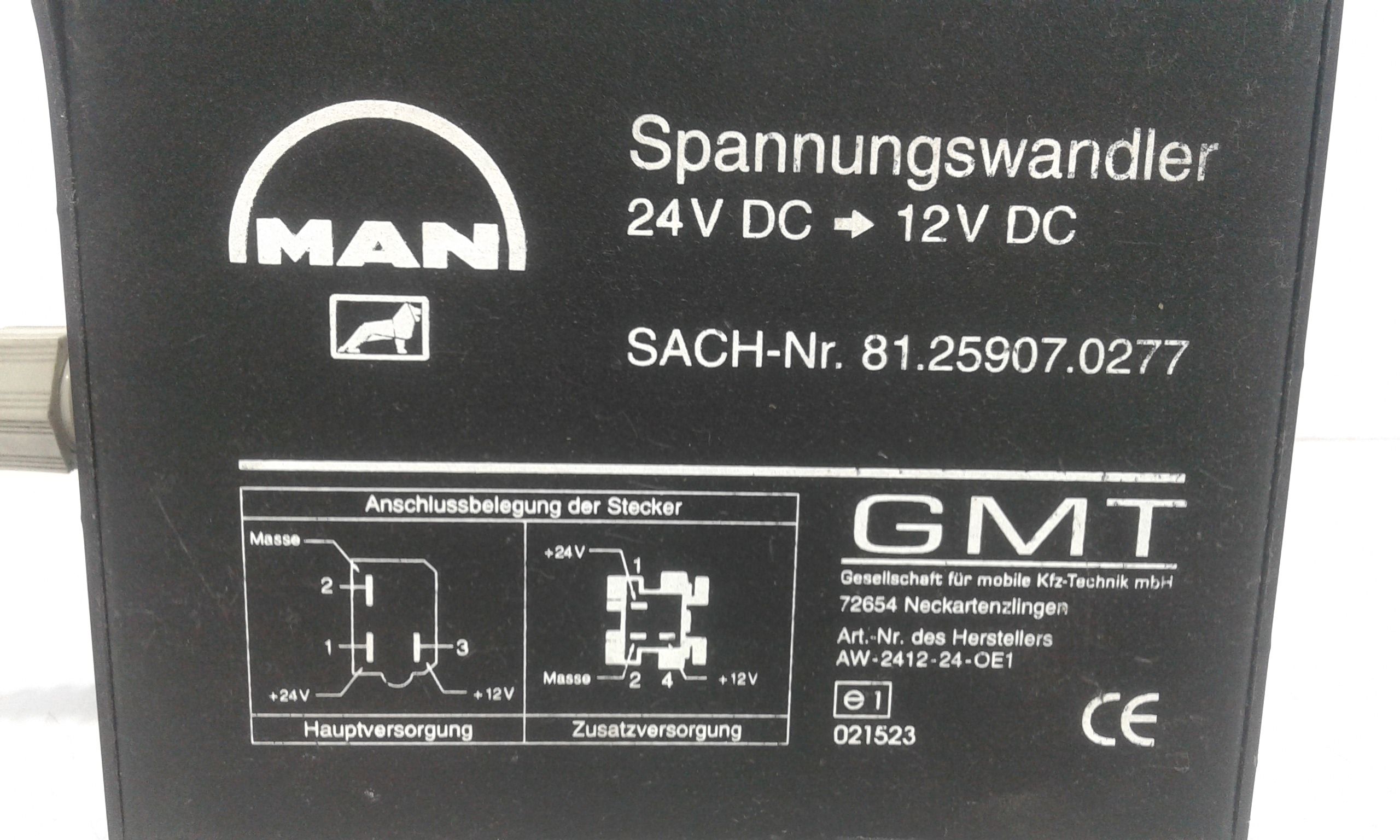 Trasformatore 24V >12V MAN TGA Serie 18.430