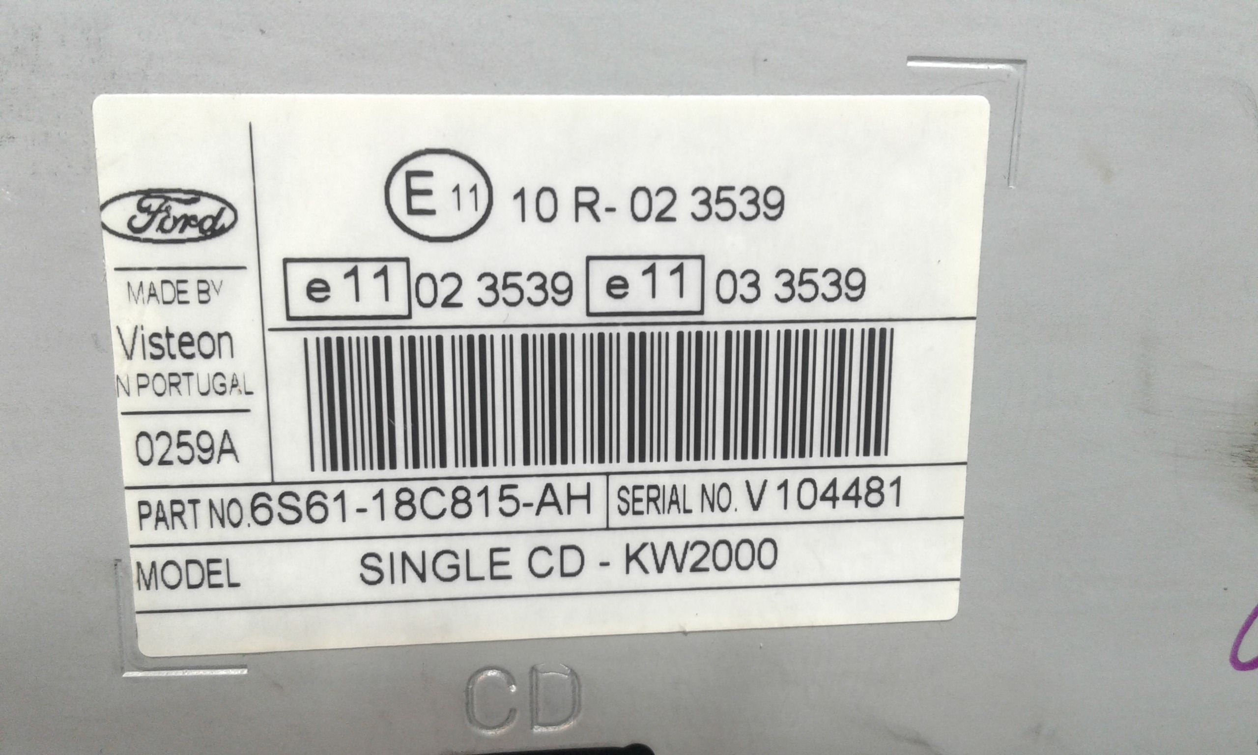 Autoradio FORD Focus S. Wagon 3 Serie