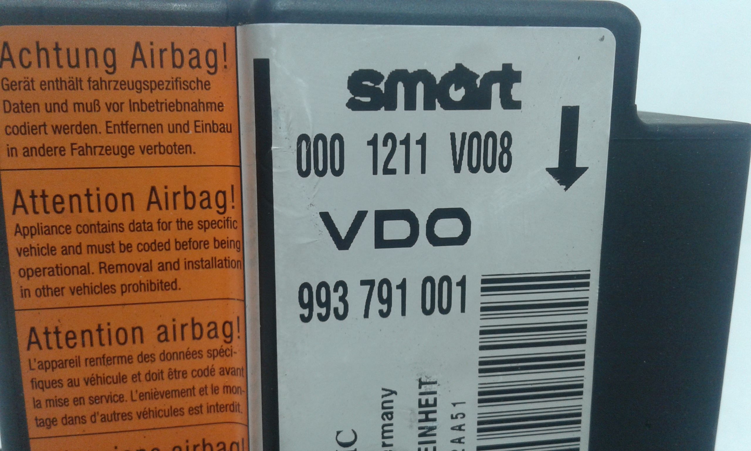 Centralina Airbag SMART ForTwo Coup 1 Serie