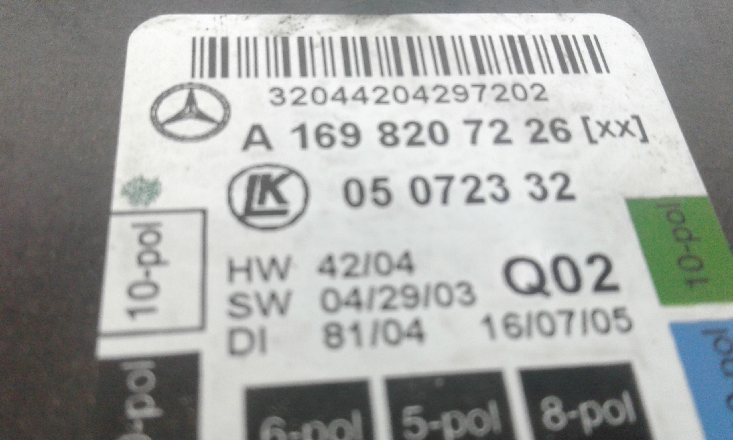 Centralina porta DX passeggero MERCEDES Classe A W169 3 Serie