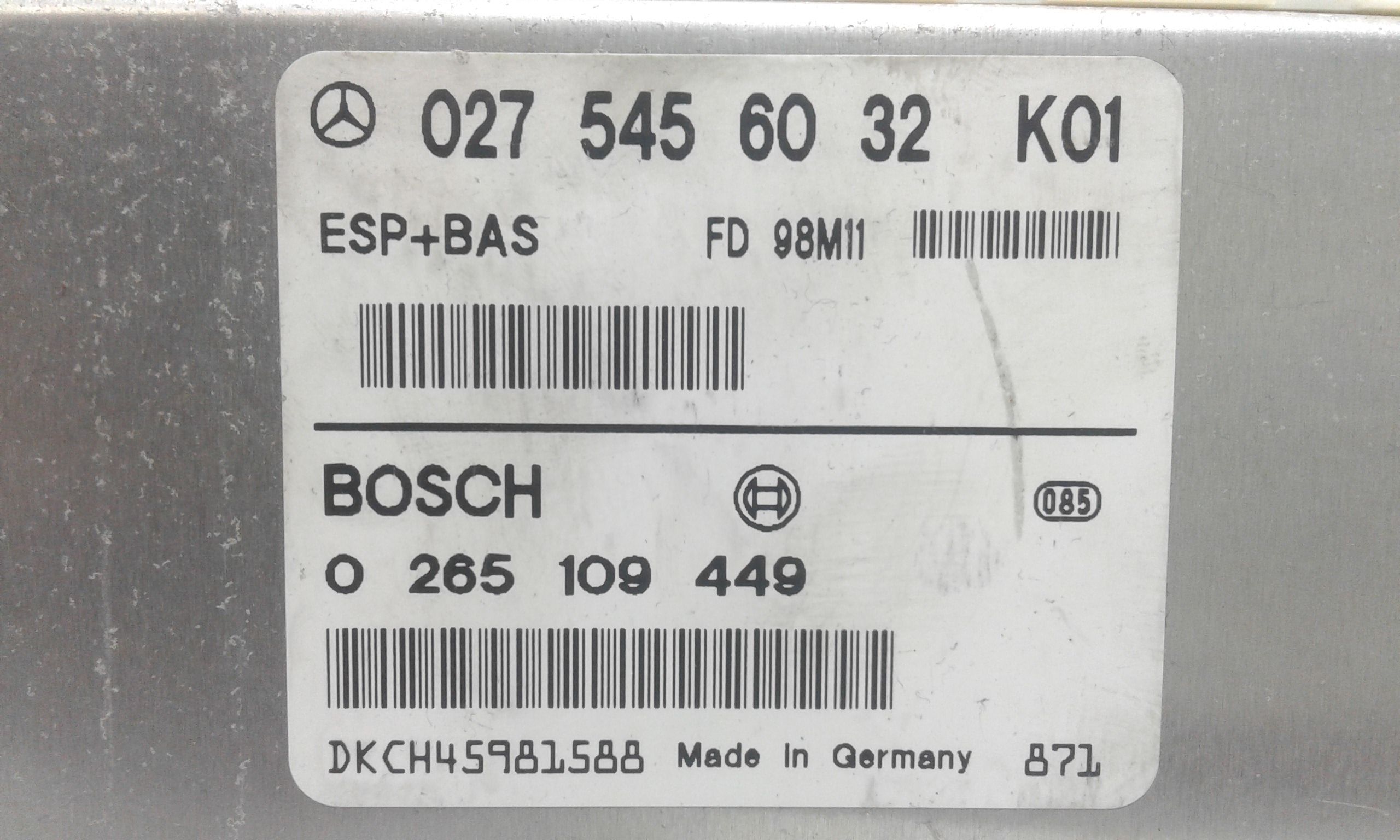 ESP MERCEDES Classe A W168 2 Serie