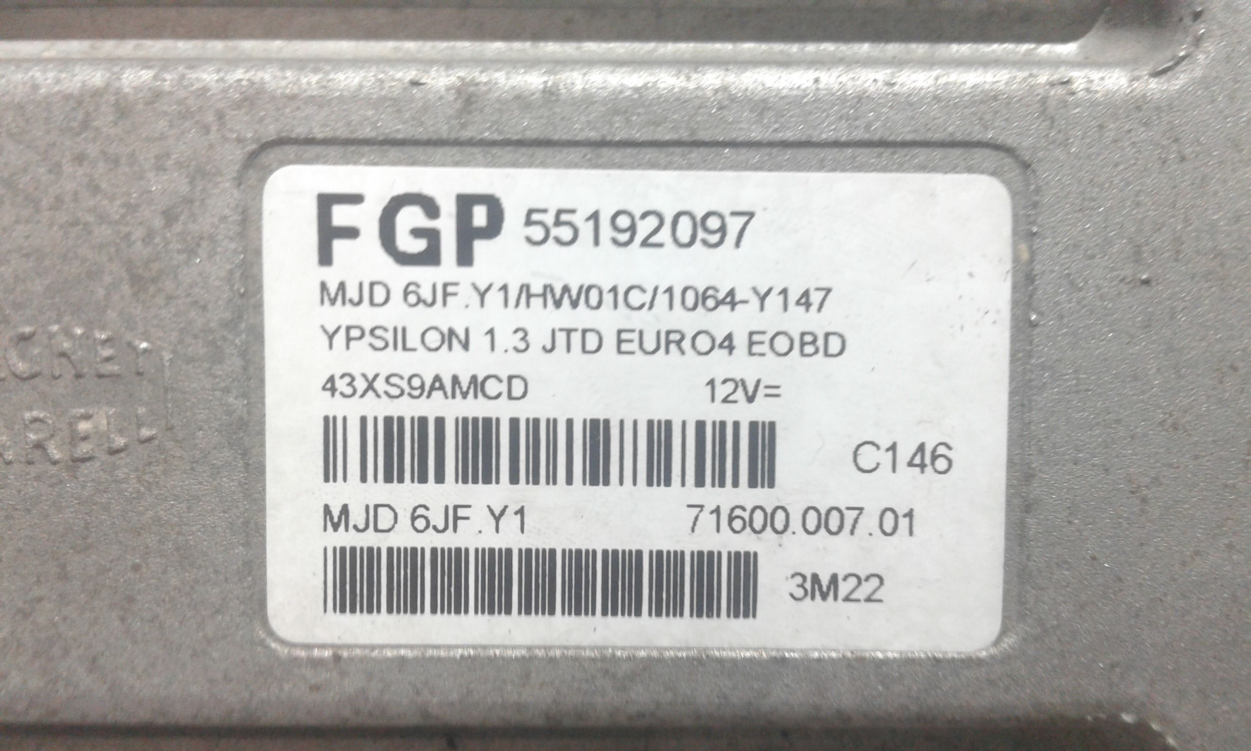 Centralina motore LANCIA Ypsilon 1 Serie