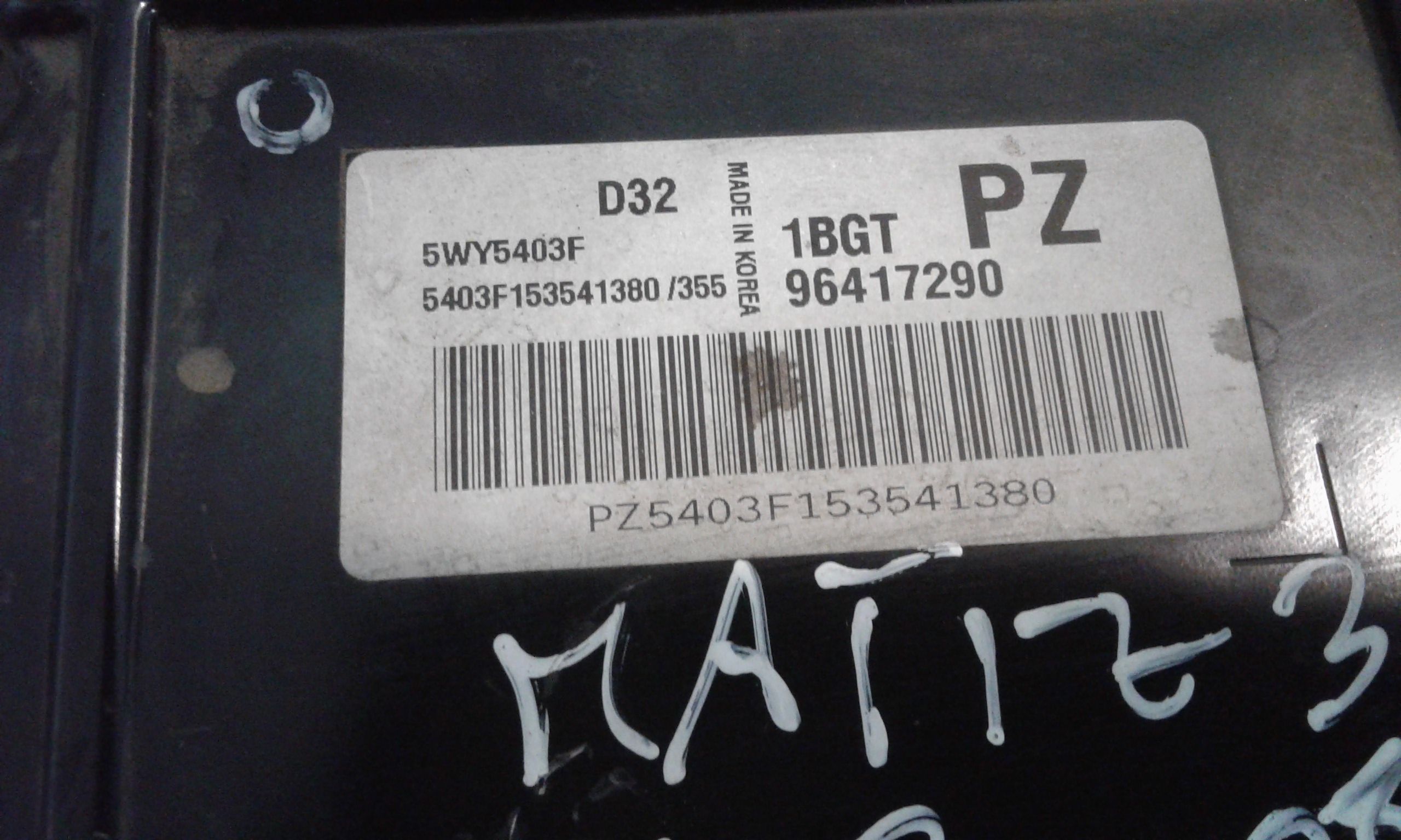 Centralina motore CHEVROLET Matiz 4 Serie