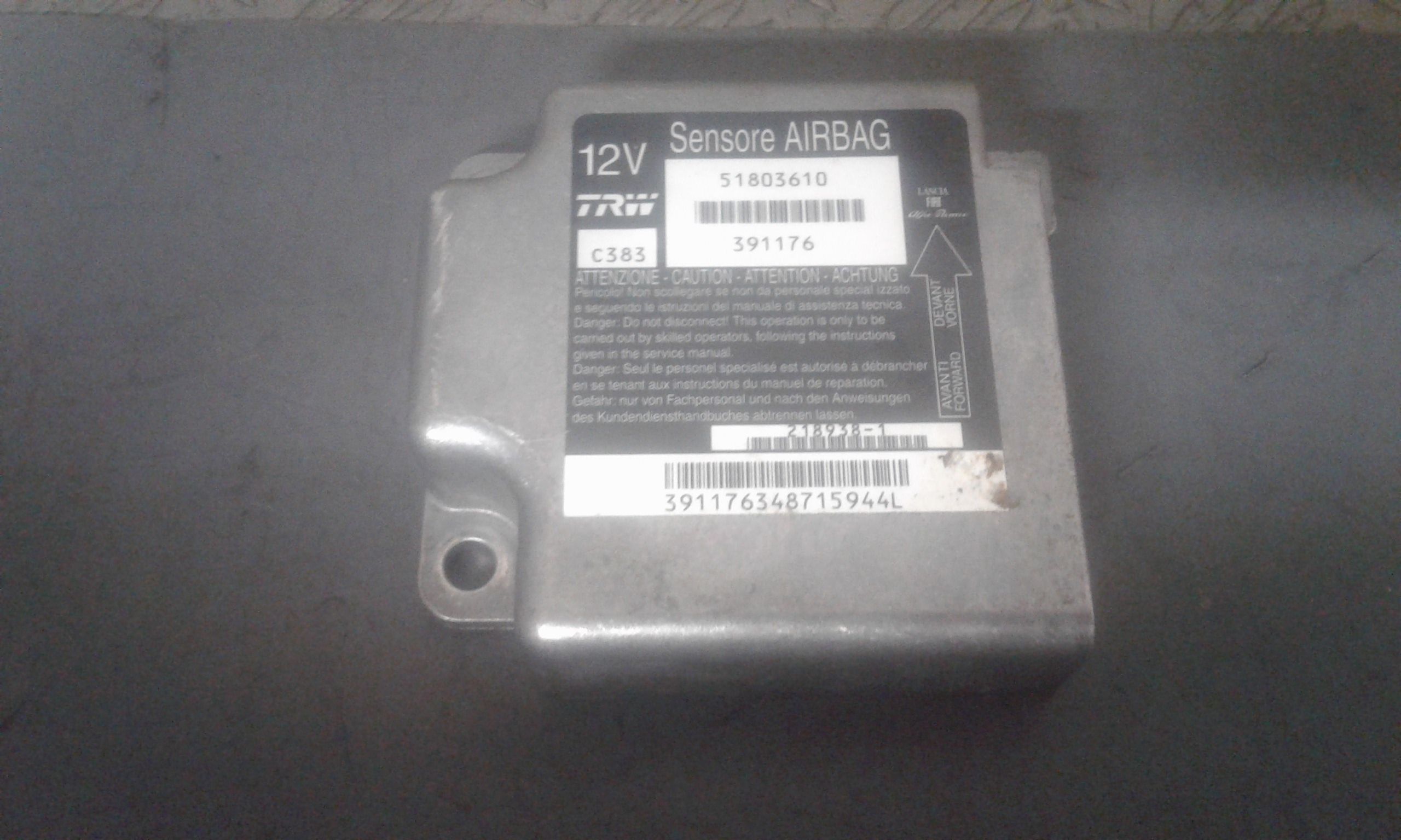 Centralina Airbag FIAT Panda 2 Serie