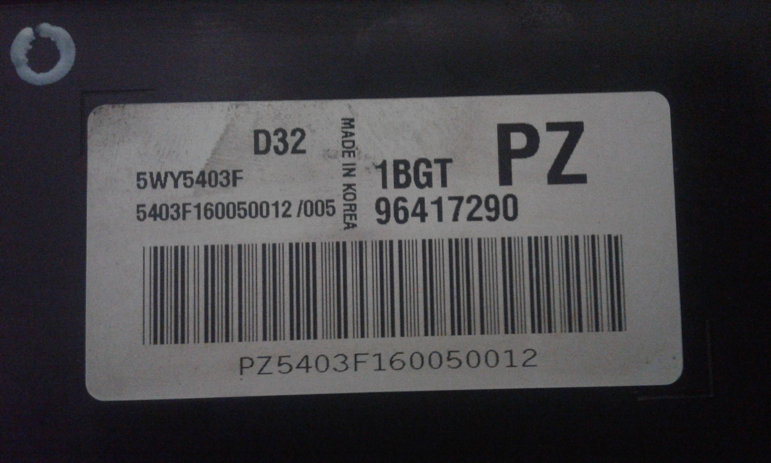 Centralina motore CHEVROLET Matiz 3 Serie