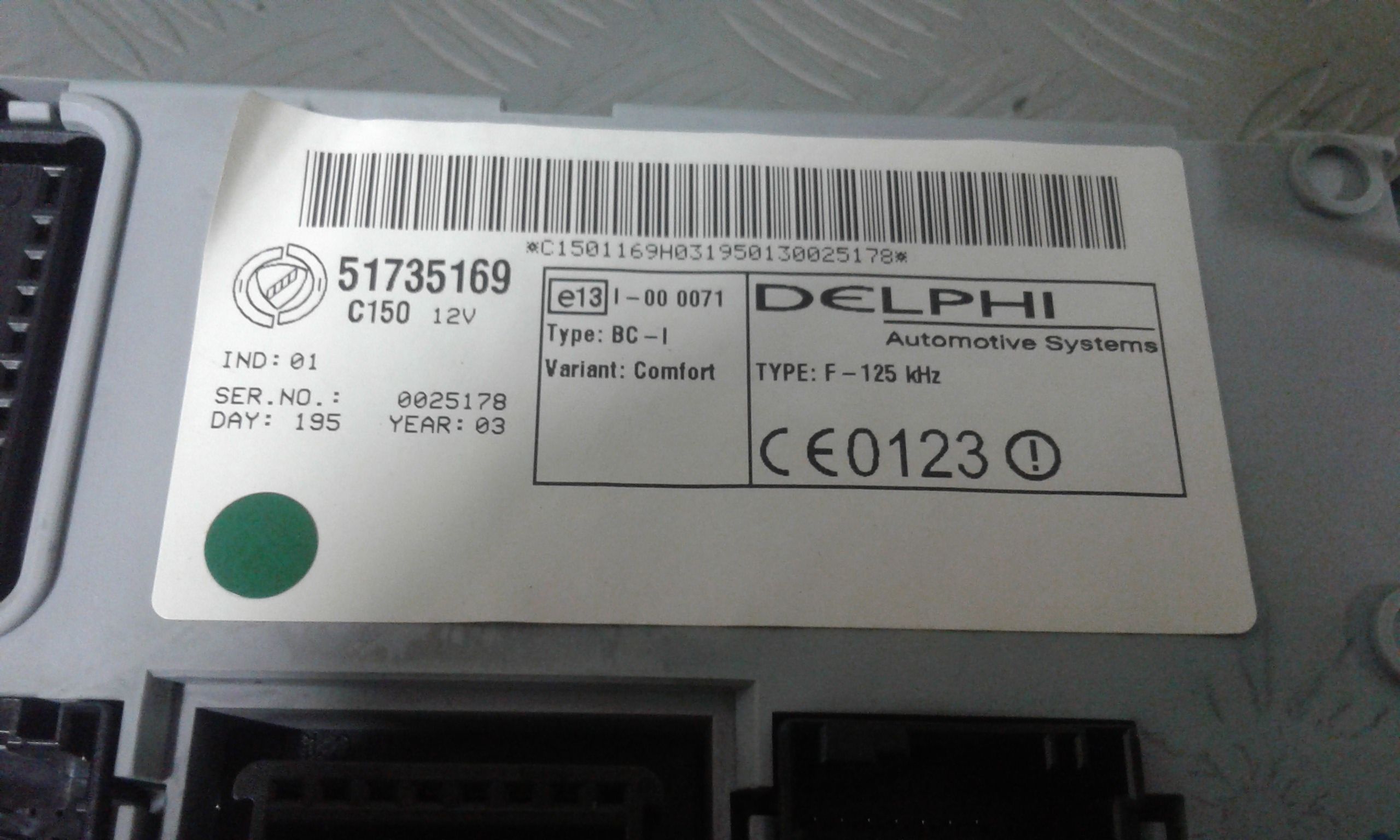 Body Computer FIAT Punto Berlina 5P 3 Serie