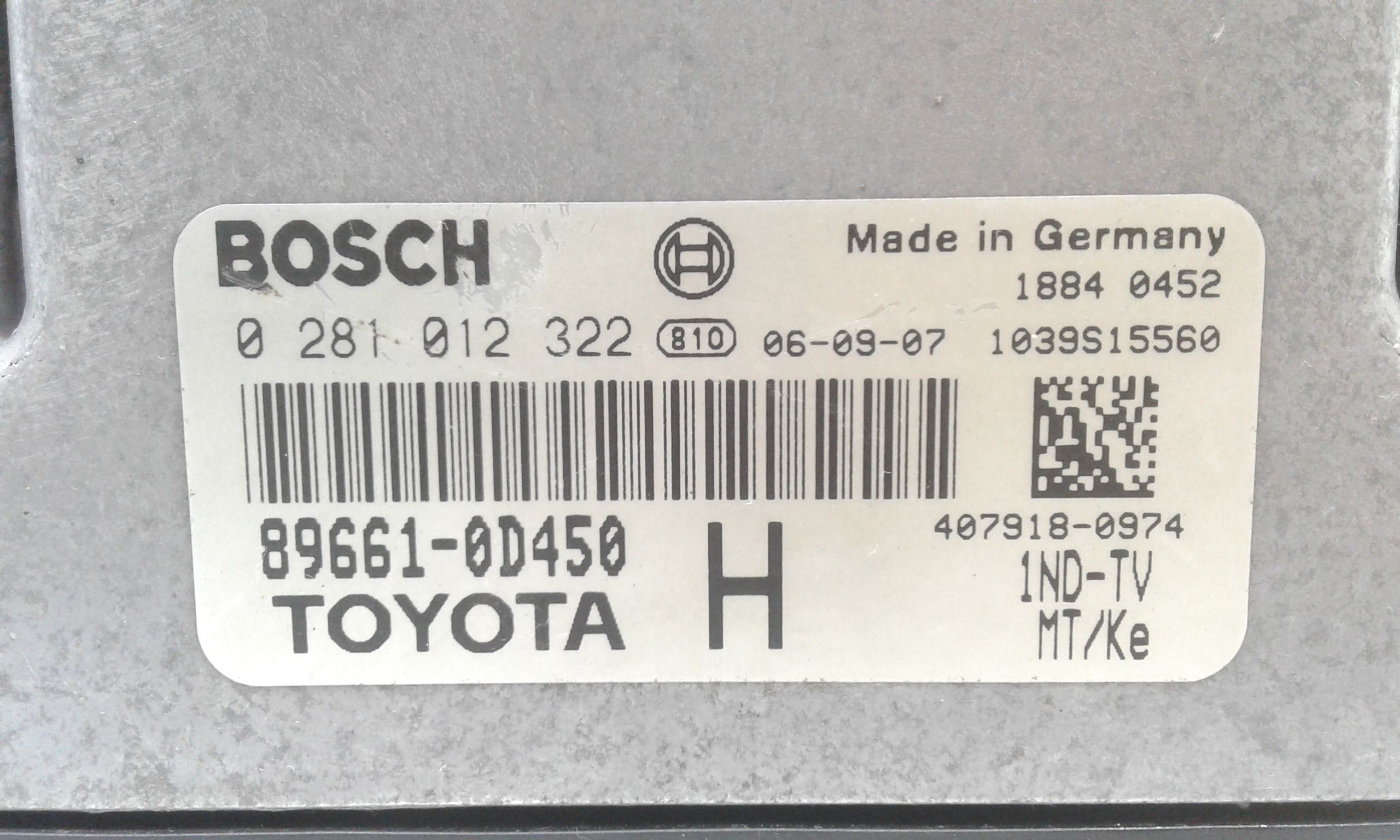 Centralina motore TOYOTA Yaris 3 Serie