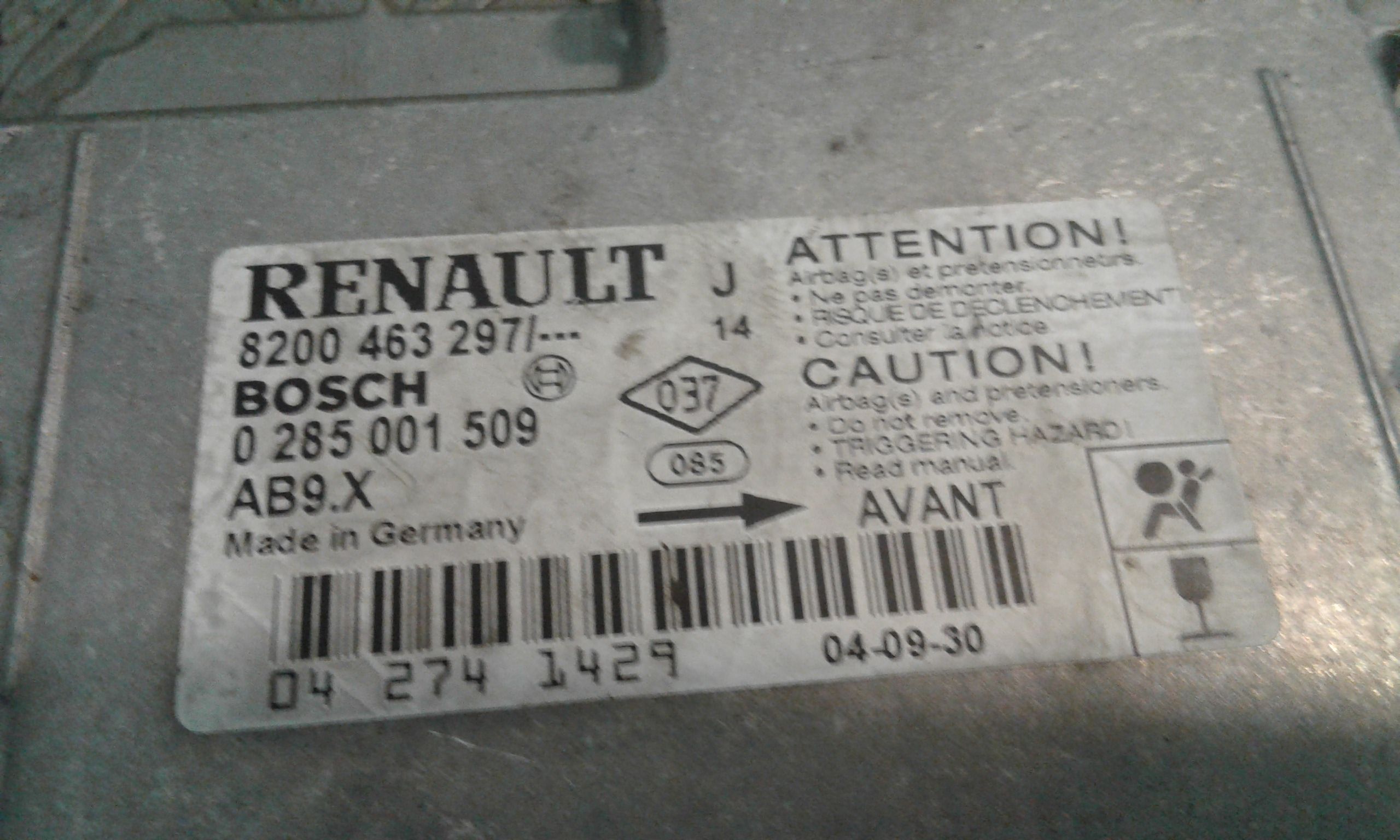 Centralina Airbag RENAULT Modus 1 Serie